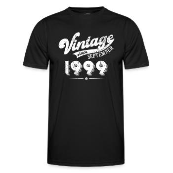 Vintage since September 1999 Geburtstag Geschenk - Männer Funktions-T-Shirt - Schwarz - Vorne - AI Model Male 178 dark (178cm)