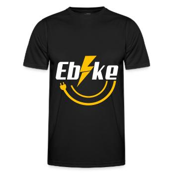 E-Bike EBike E Bike - Männer Funktions-T-Shirt - Schwarz - Vorne - AI Model Male 178 dark (178cm)