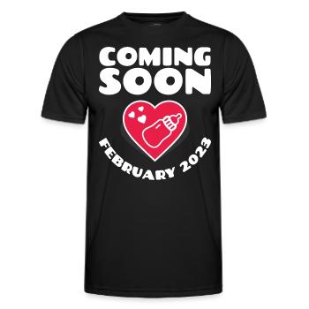Geburt Februar 2023 Future Baby Februar 2023 - Männer Funktions-T-Shirt - Schwarz - Vorne - AI Model Male 178 dark (178cm)