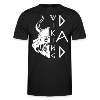 Bärtiger Mann Wikinger Vater Vatertag 2024 - Männer Funktions-T-Shirt - Schwarz - Vorne - AI Model Male 178 dark (178cm)