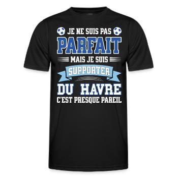 Supporter Football Le Havre Foot Fier Havrais - T-shirt sport Homme - noir - Devant - AI Model Male 178 dark (178cm)