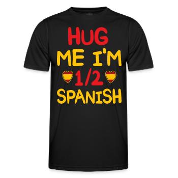 Spanish humor I'm half Spanish - Men's Functional T-Shirt - black - Front - AI Model Male 178 dark (178cm)