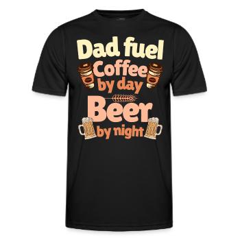 Humor Kaffee Bier Papa - Männer Funktions-T-Shirt - Schwarz - Vorne - AI Model Male 178 dark (178cm)