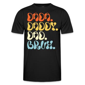 Dada Papa Bruh Vatertagsgeschenk 2023 - Männer Funktions-T-Shirt - Schwarz - Vorne - AI Model Male 178 dark (178cm)