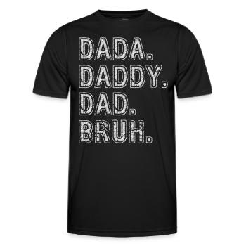 Dada Papa Bruh Vatertagsgeschenk 2024 - Männer Funktions-T-Shirt - Schwarz - Vorne - AI Model Male 178 dark (178cm)