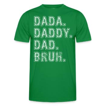 Dada Papa Bruh Vatertagsgeschenk 2024 - Männer Funktions-T-Shirt - Kelly Green - Vorne - AI Model Male 178 dark (178cm)