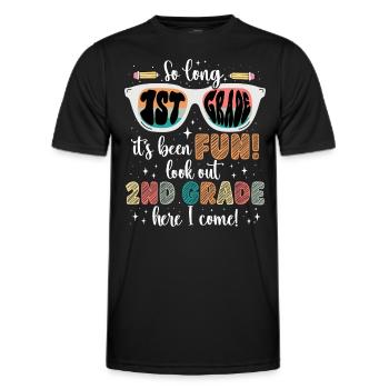 Fin Du CP Primaire CE1 Rentrée Enfant - T-shirt sport Homme - noir - Devant - AI Model Male 178 dark (178cm)
