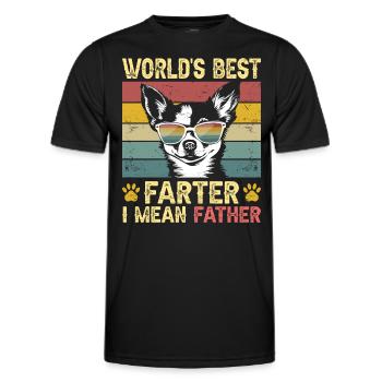 Vintage Dog Humorous Daddy Dog Chihuahua - Men's Functional T-Shirt - black - Front - AI Model Male 178 dark (178cm)