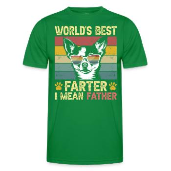 Vintage Dog Humorous Daddy Dog Chihuahua - Men's Functional T-Shirt - kelly green - Front - AI Model Male 178 dark (178cm)