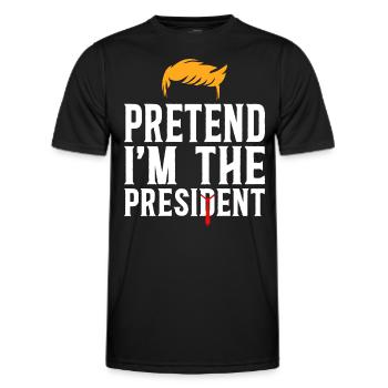 Halloween-Kostüm, das vorgibt, Präsident zu sein - Männer Funktions-T-Shirt - Schwarz - Vorne - AI Model Male 178 dark (178cm)