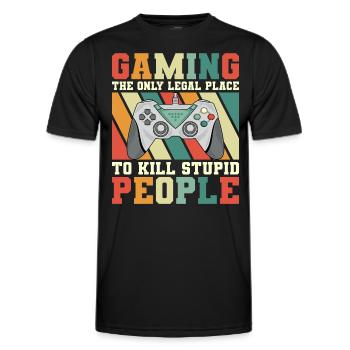 Sarkastische Phrase Videospieler und Geek - Männer Funktions-T-Shirt - Schwarz - Vorne - AI Model Male 178 dark (178cm)