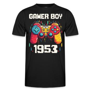 Geek Man Level 70 Geburtstag Gamer 70 Jahre - Männer Funktions-T-Shirt - Schwarz - Vorne - AI Model Male 178 dark (178cm)