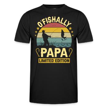 Limited Edition Ofishally Fisherman Dad Future Dad - Men's Functional T-Shirt - black - Front - AI Model Male 178 dark (178cm)