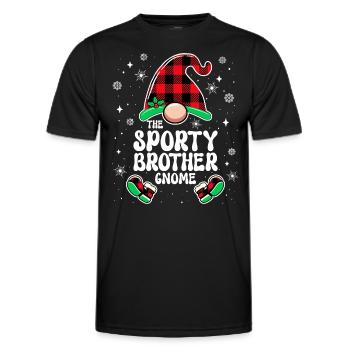 Christmas Family Gnome Brother Sportsman - Men's Functional T-Shirt - black - Front - AI Model Male 178 dark (178cm)