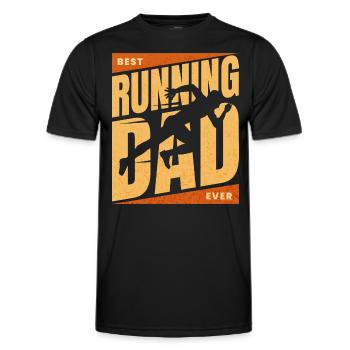 Papa Marathonläufer Bester Papa Läufer - Männer Funktions-T-Shirt - Schwarz - Vorne - AI Model Male 178 dark (178cm)