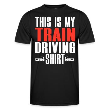 Train Driver, Machinist, Railway Worker - Men's Functional T-Shirt - black - Front - AI Model Male 178 dark (178cm)