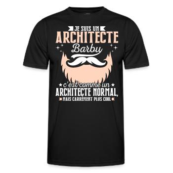 Barbe Humour Architecte Barbu - T-shirt sport Homme - noir - Devant - AI Model Male 178 dark (178cm)