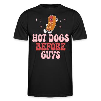 Hot Dogs vor Jungs Humor Hot Dog - Männer Funktions-T-Shirt - Schwarz - Vorne - AI Model Male 178 dark (178cm)