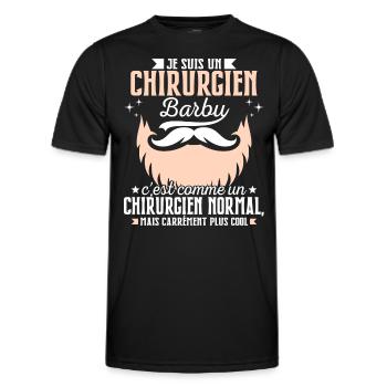 Barbe Humour Chirurgien Barbu - T-shirt sport Homme - noir - Devant - AI Model Male 178 dark (178cm)