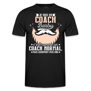 Barbe Humour Coach Barbu - T-shirt sport Homme - noir - Devant - AI Model Male 178 dark (178cm)