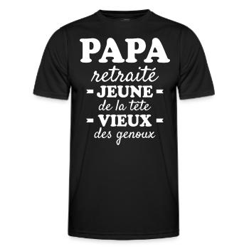 Humor Father's Day Retired Dad - Men's Functional T-Shirt - black - Front - AI Model Male 178 dark (178cm)
