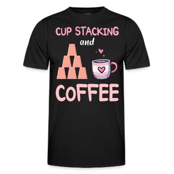 Stacker Sport Cup Stacking And Coffee - Men's Functional T-Shirt - black - Front - AI Model Male 178 dark (178cm)