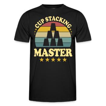 Cup Stacking Master Sport Stacking - Men's Functional T-Shirt - black - Front - AI Model Male 178 dark (178cm)