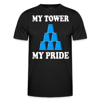 Cup Stacking Humor Sport Stacking - Men's Functional T-Shirt - black - Front - AI Model Male 178 dark (178cm)