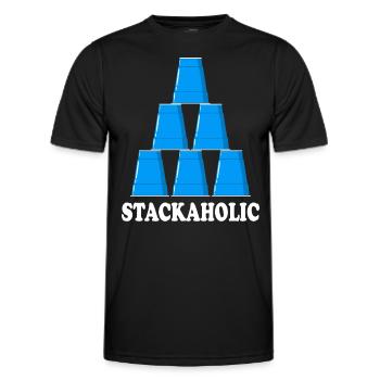 Cup Stacing Stackaholic Sport Stacking - Men's Functional T-Shirt - black - Front - AI Model Male 178 dark (178cm)