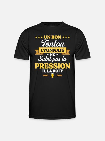Tonton Lyonnais Oncle Humour Tonton - T-shirt sport Homme - noir