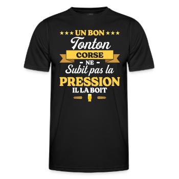 Tonton Corse Oncle Humour Tonton - T-shirt sport Homme - noir - Devant - AI Model Male 178 dark (178cm)