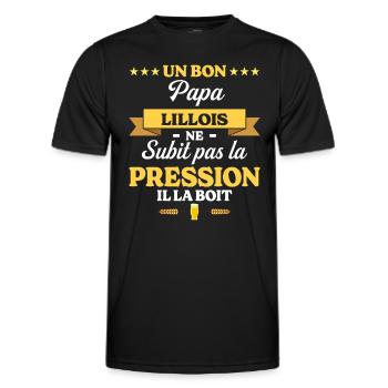 Papa Lillois Ne Subit Pas La Pression Humour Papa - T-shirt sport Homme - noir - Devant - AI Model Male 178 dark (178cm)