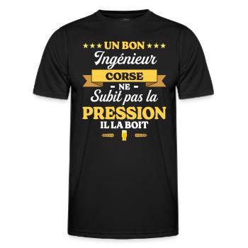 Ingénieur Corse Humour Génie - T-shirt sport Homme - noir - Devant - AI Model Male 178 dark (178cm)