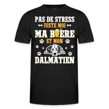 Humour Apéro Bière Papa Chien Dalmatien - T-shirt sport Homme - noir - Devant - AI Model Male 178 dark (178cm)