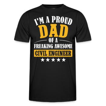 Humor Vater Papa Bauingenieur - Männer Funktions-T-Shirt - Schwarz - Vorne - AI Model Male 178 dark (178cm)