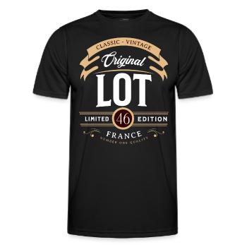Vintage Lot Département France - T-shirt sport Homme - noir - Devant - AI Model Male 178 dark (178cm)