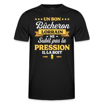 Bûcheron Lorrain Lorraine Bûcheron - T-shirt sport Homme - noir - Devant - AI Model Male 178 dark (178cm)
