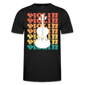 Vintage Geige Musiker Geiger Geiger - Männer Funktions-T-Shirt - Schwarz - Vorne - AI Model Male 178 dark (178cm)