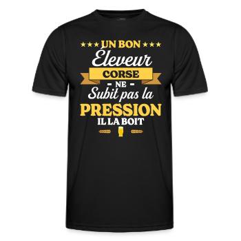 Éleveur Corse Humour Éleveur - T-shirt sport Homme - noir - Devant - AI Model Male 178 dark (178cm)