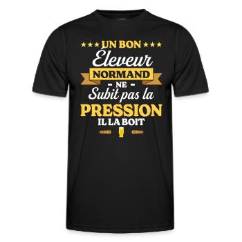 Éleveur Normand Normandie Éleveur - T-shirt sport Homme - noir - Devant - AI Model Male 178 dark (178cm)