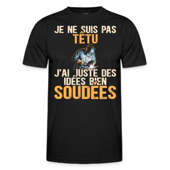I'm not stubborn humor welder - Men's Functional T-Shirt - black - Front - AI Model Male 178 dark (178cm)