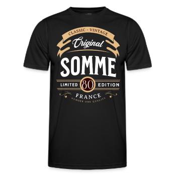 Somme Département France - T-shirt sport Homme - noir - Devant - AI Model Male 178 dark (178cm)