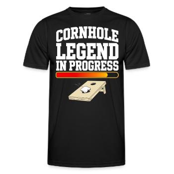 Légende de Cornhole en Cours Cornhole - T-shirt sport Homme - noir - Devant - AI Model Male 178 dark (178cm)