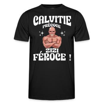 Calvitie Précoce Zizi Féroce Humour - T-shirt sport Homme - noir - Devant - AI Model Male 178 dark (178cm)