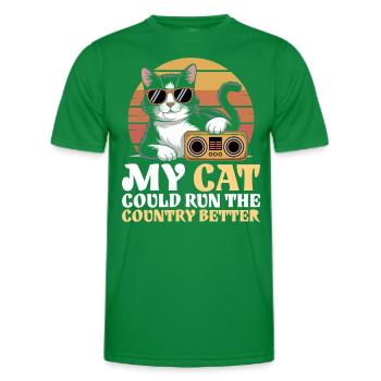 Mon Chat Gouvernerait Mieux Le Pays - T-shirt sport Homme - vert - Devant - AI Model Male 178 dark (178cm)