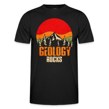 Géologie des roches - T-shirt sport Homme - noir - Devant - AI Model Male 178 dark (178cm)