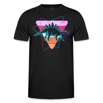 Stegosaurus Dinosaurier - Männer Funktions-T-Shirt - Schwarz - Vorne - AI Model Male 178 dark (178cm)