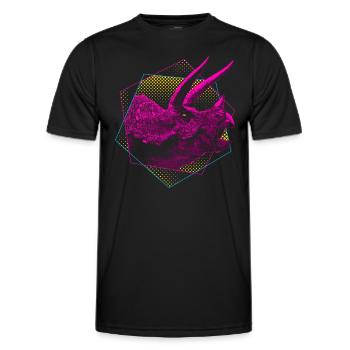 Tricératops Dinosaures - T-shirt sport Homme - noir - Devant - AI Model Male 178 dark (178cm)