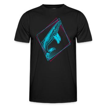 Baleine à bosse - T-shirt sport Homme - noir - Devant - AI Model Male 178 dark (178cm)