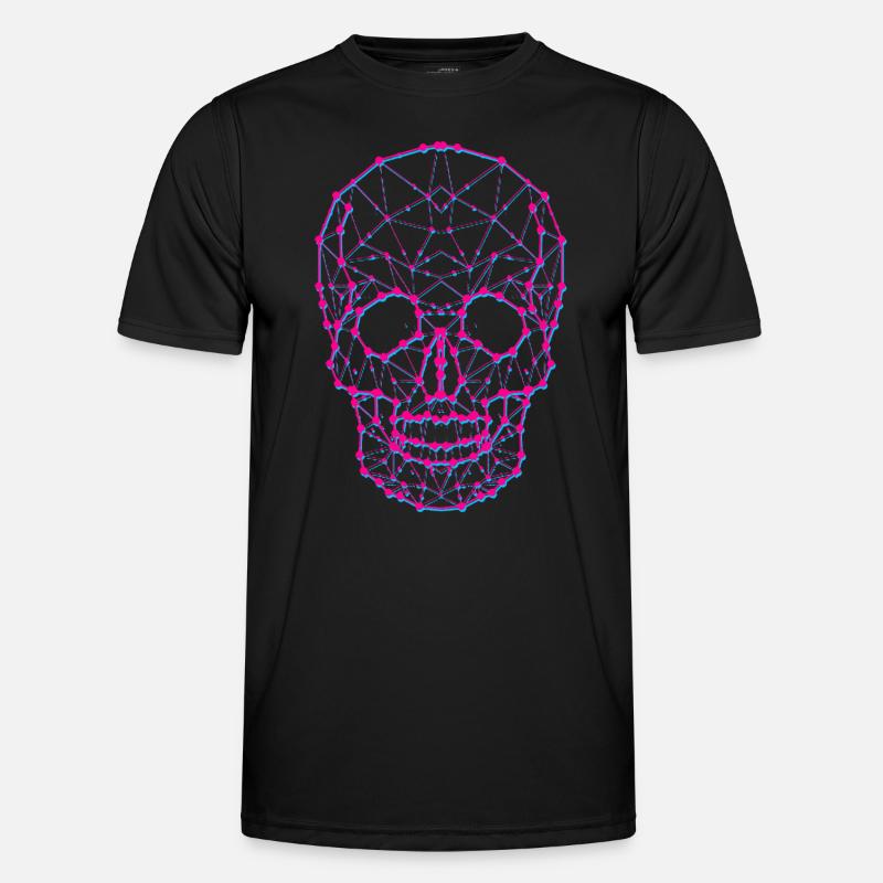Polygon Skull - Men's Functional T-Shirt - black